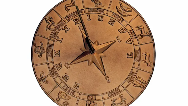 Złoty diagram astrologiczny z kołem zodiaku przedstawiający znaki i układ gwiazd.